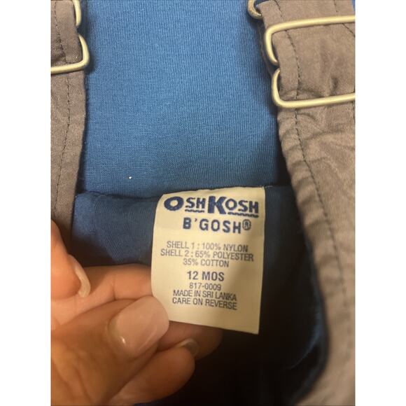 Vintage Oshkosh B’gosh Gray Polyester Lined Overalls Vestbak 12mo Authentic - Picture 8 of 10